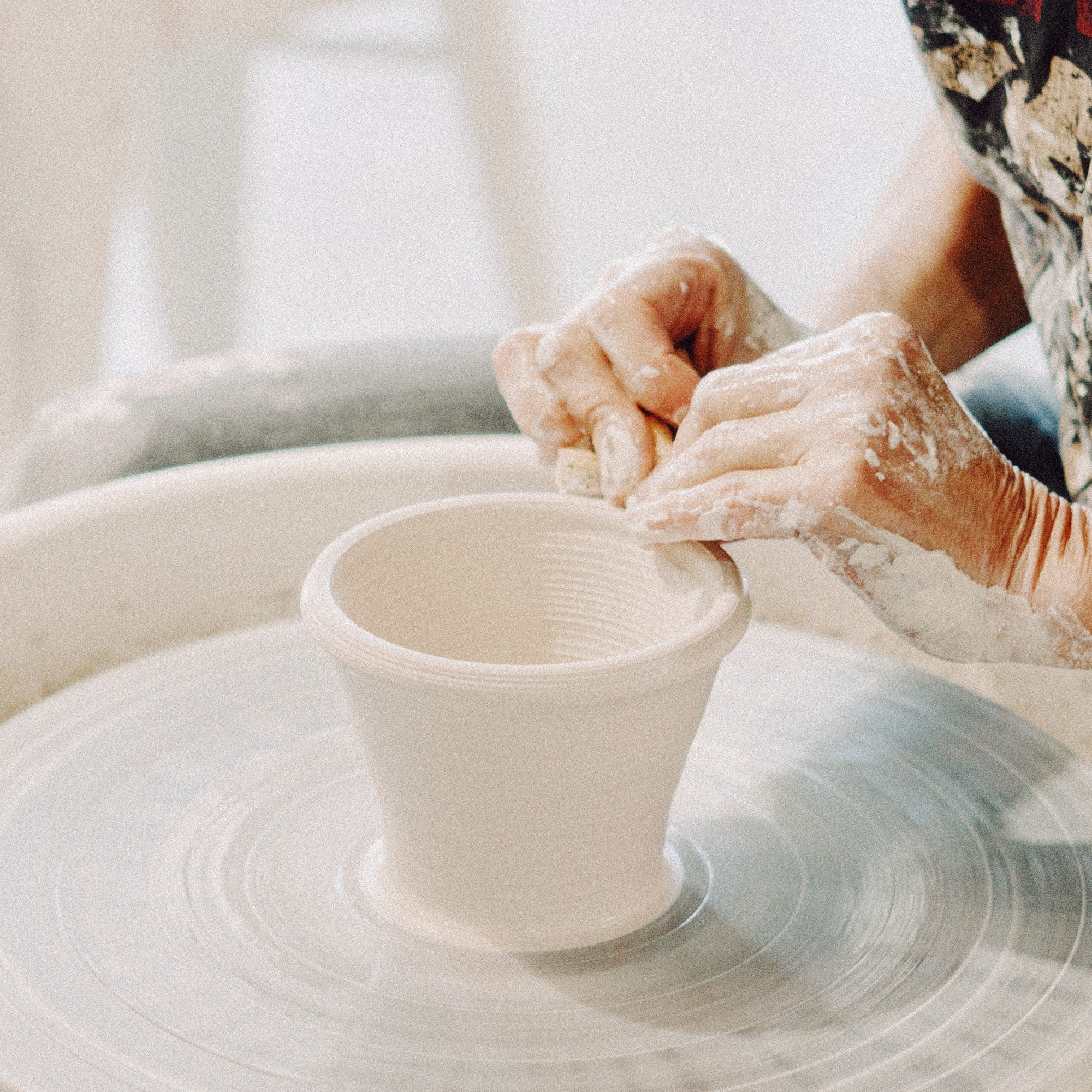 Variety of clay projects in progress during open studio