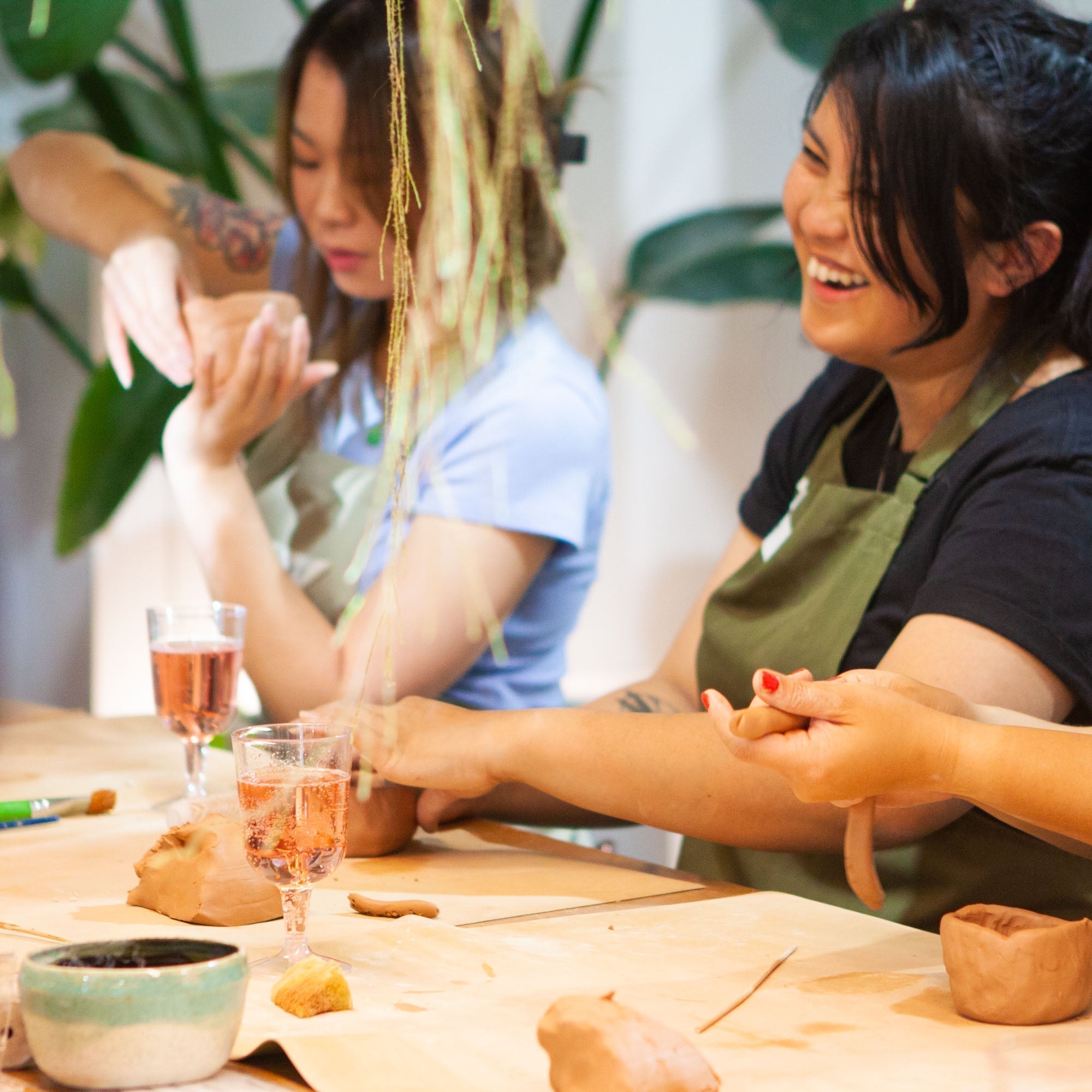 Instructor demonstrating sculpting techniques