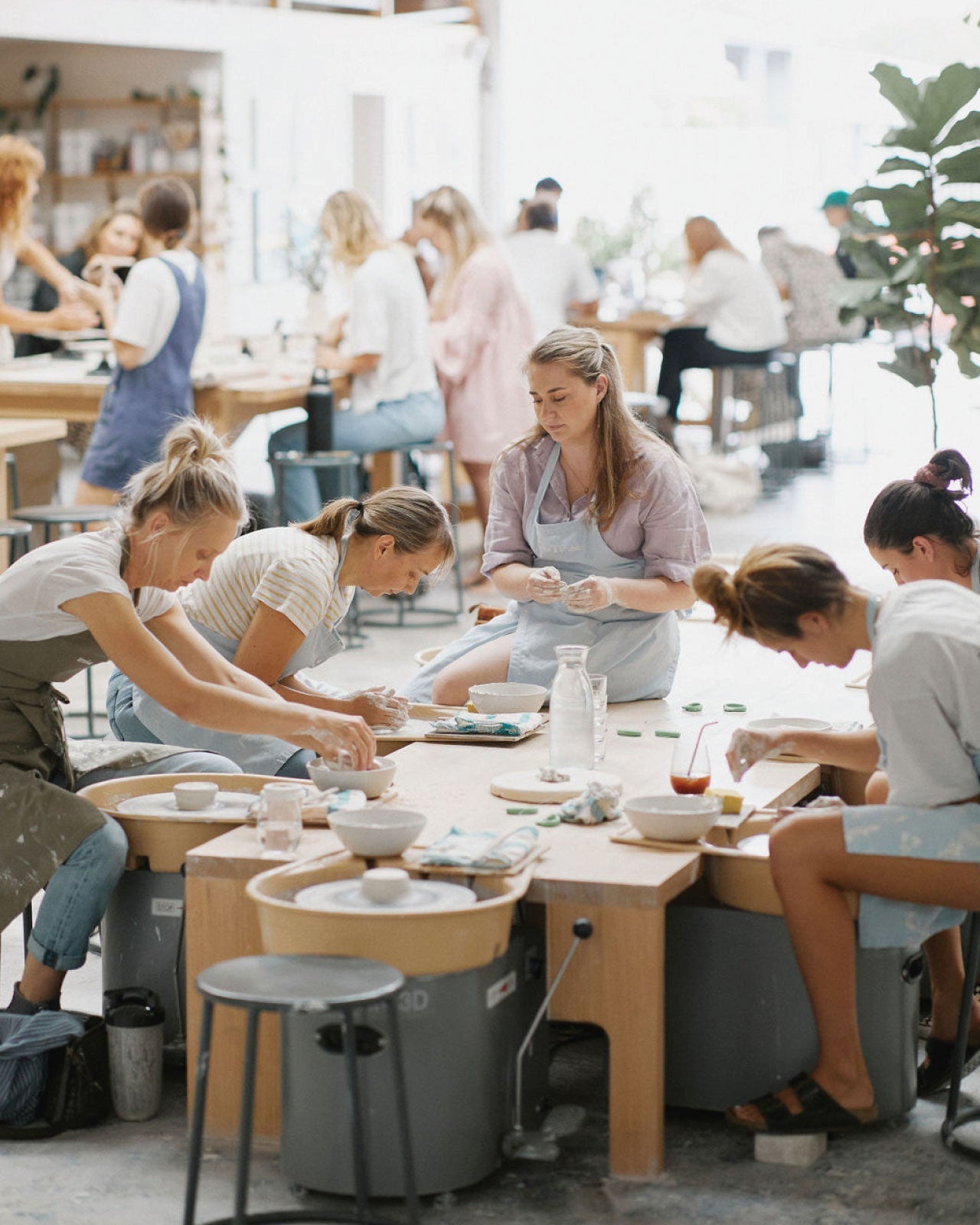 Gallery of student-made pottery from 6-week course